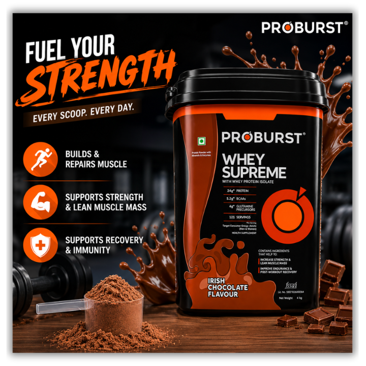 Proburst Whey Supreme Irish Chocolate - Bangalore's no.1 Rated Whey Protein