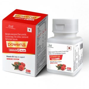 Powerus ImmuneC Plus with Acerola Cherry Extract & Vitamin C help to support Immune System - 60 Capsules