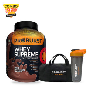 Proburst Whey Supreme 2kg  + Shaker + Gym Bag