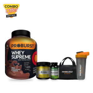 Bulk Deal:- Proburst Whey Supreme 2 kg + Proburst BCAA 250gm + Proburst Multivitamins 60 Tab + Gym Bag + Shaker