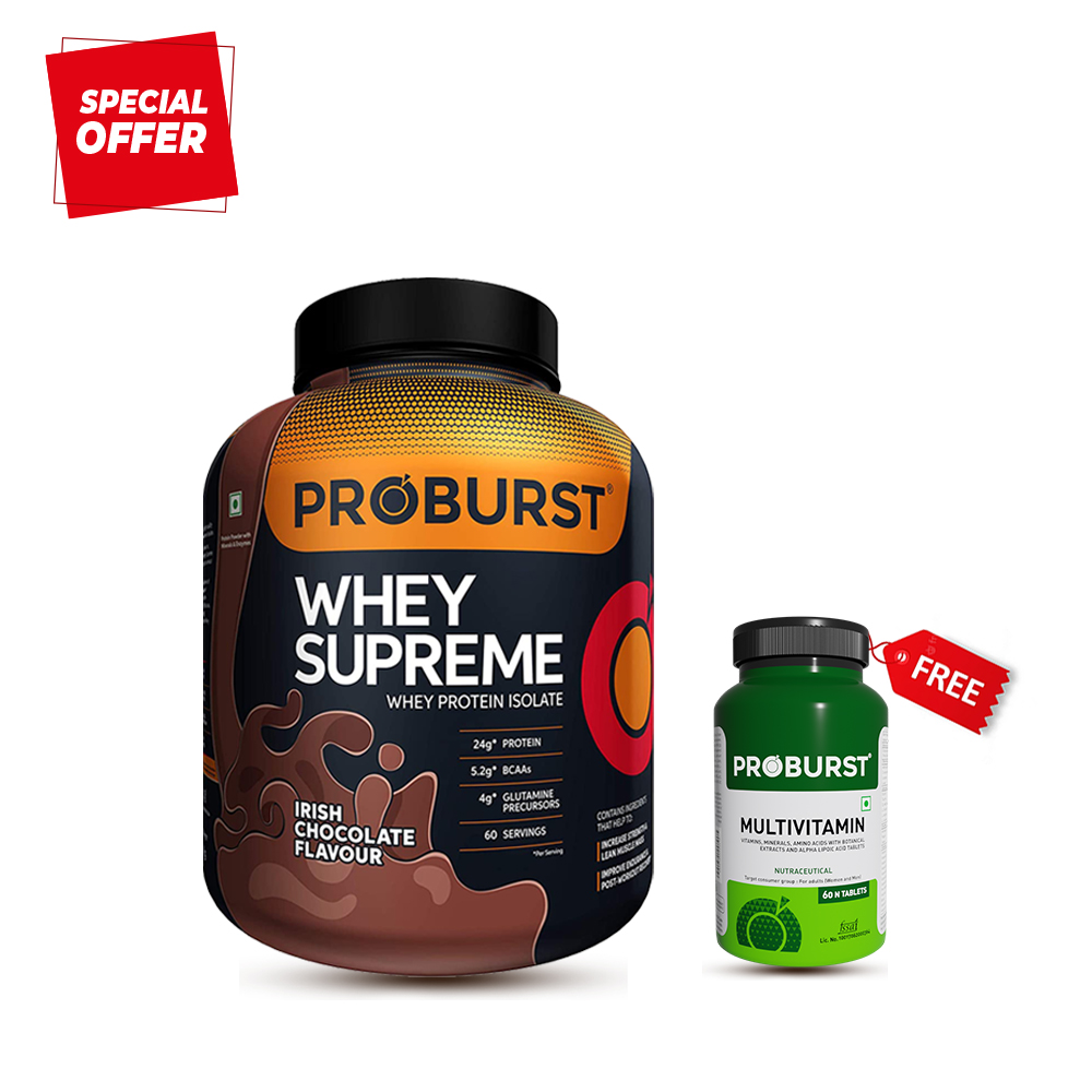 Whey Supreme Irish Chocolate Protein Powder +Free Multivitamin Capsule