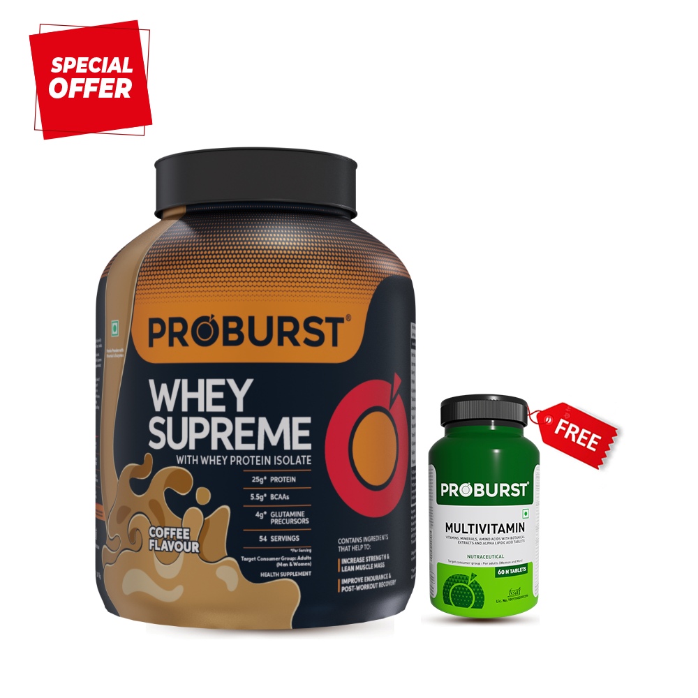 PROBURST Whey Supreme Protein Powder + Free Multivitamin Capsule
