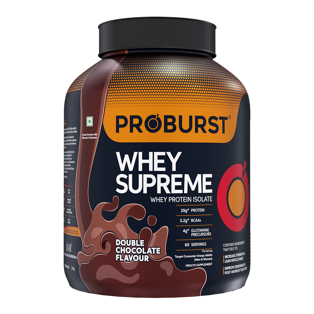 Proburst Whey Supreme Whey Protein Isolate Blend 2 Kg, Double Chocolate Flavour