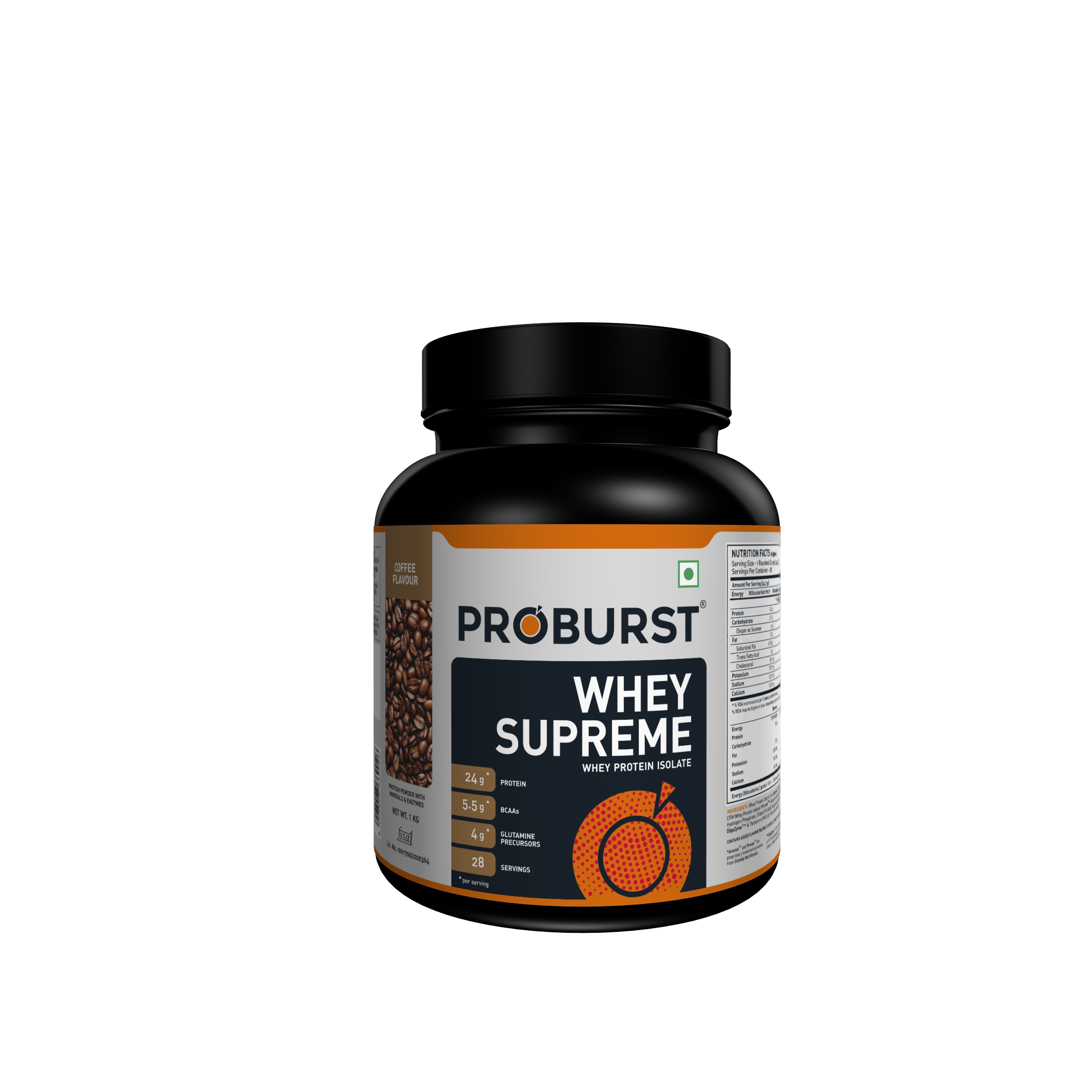 PROBURST Whey Supreme Whey Protein, Coffee, 1 kg
